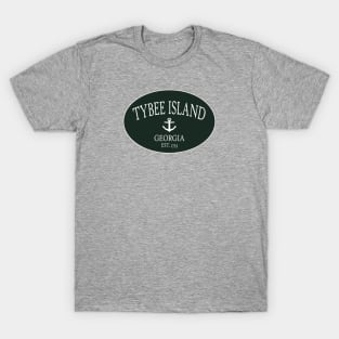 Tybee Island Georgia Sea Islands Anchor Dark Green T-Shirt